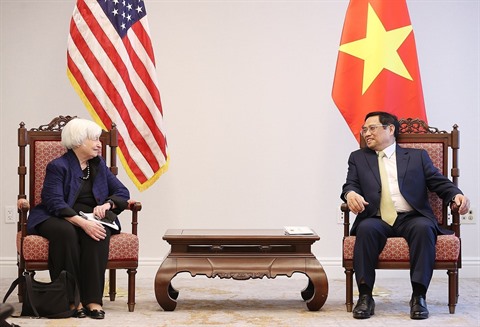 Le Premier ministre vietnamien rencontre la secrétaire au Trésor des États-Unis