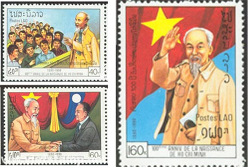 Des timbres ont été diffusés en 1990 par le Laos. Photo : Net/CVN