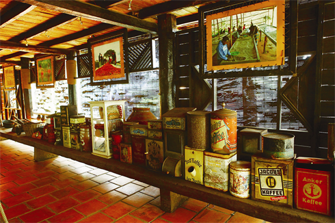 Espace d’exposition de boîtes à café au village du café Trung Nguyên.    