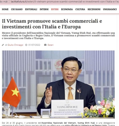 Italian newspapers praised Vietnam’s efforts in various fields