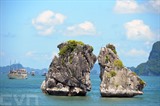 Les îlots de <em>Trông Mai</em> (Coq et Poule), dans la baie de Ha Long, Quang Ninh (Nord). Photo : VNA/CVN